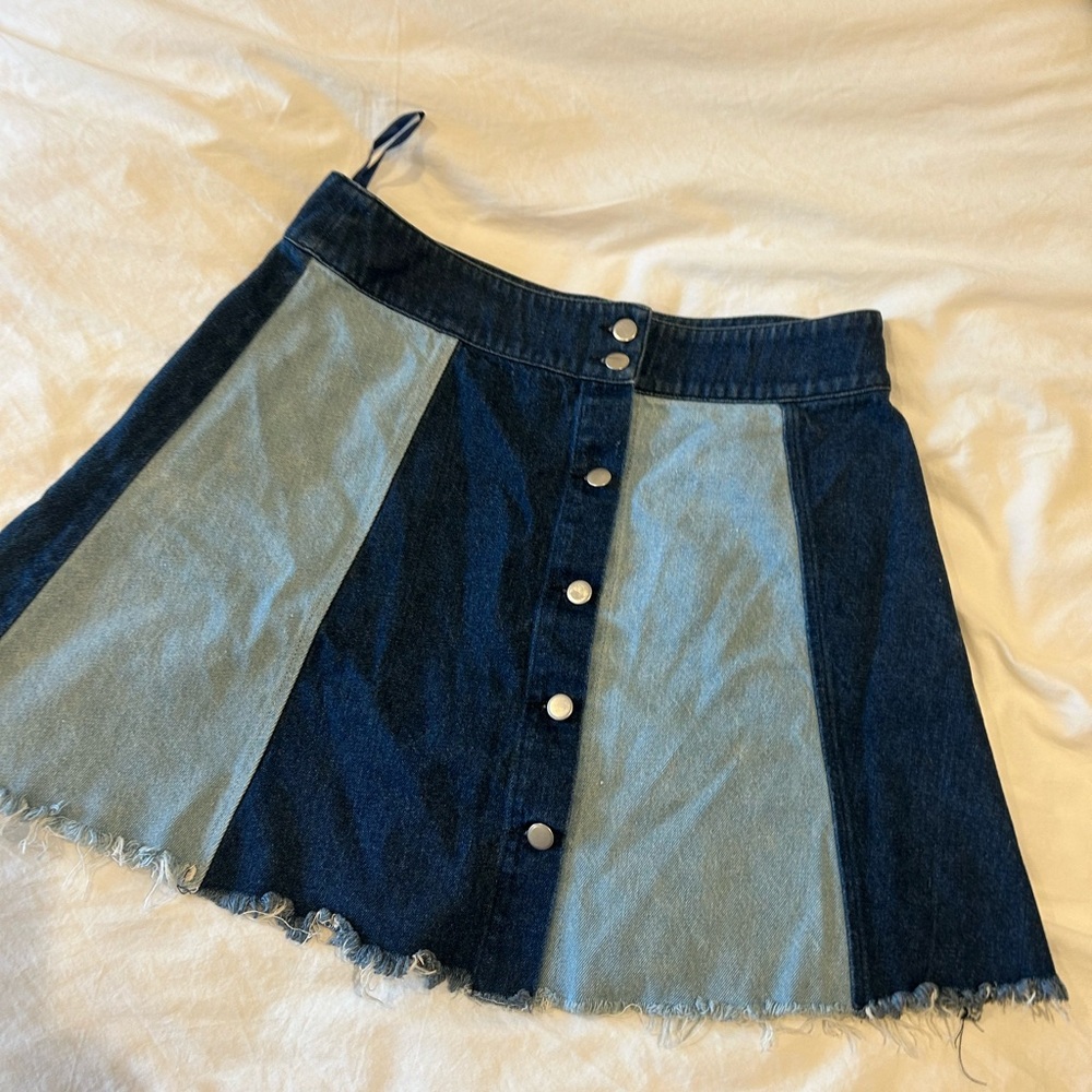 such a cute summer skirt - Dark & Faded blue denim skirt medium like new